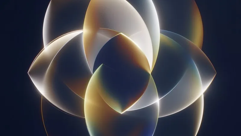 Abstract lotus geometry representing the opening scene of Bhagavad Gita teaching