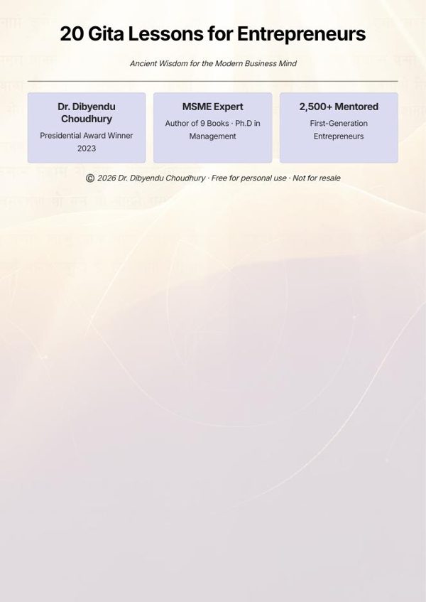 20 Gita Lessons for Entrepreneurs — e-book cover